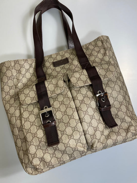 Gucci Double Pocket Canvas Bag