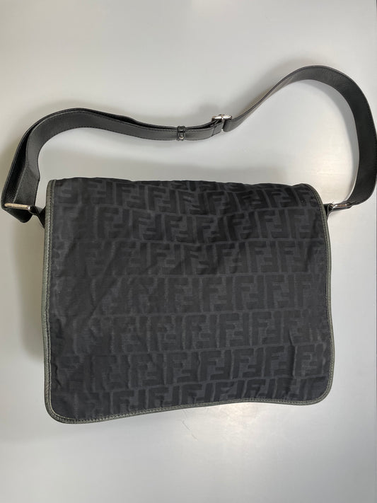 Fendi Black Zucca Messenger Bag