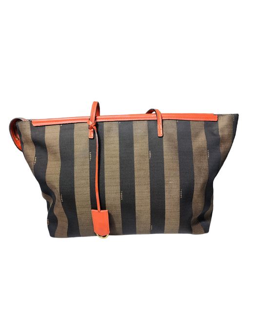 Fendi Pequin Striped Roll Tote