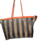 Fendi Pequin Striped Roll Tote